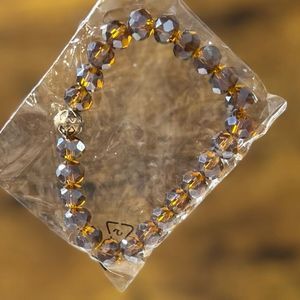 NEW Brown w/ Gold Accent Beaded Bracelet